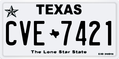 TX license plate CVE7421