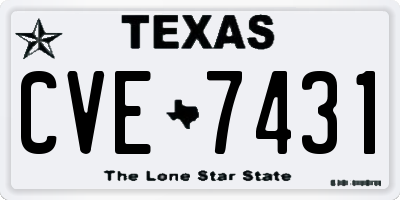 TX license plate CVE7431