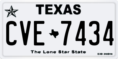 TX license plate CVE7434