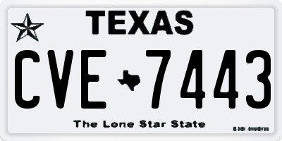 TX license plate CVE7443