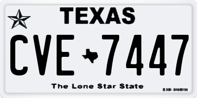 TX license plate CVE7447