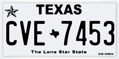 TX license plate CVE7453