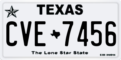 TX license plate CVE7456