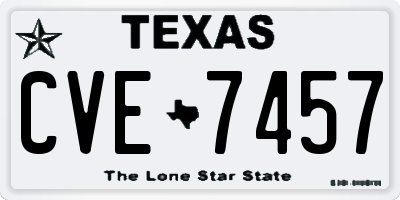 TX license plate CVE7457