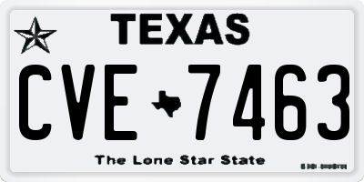 TX license plate CVE7463