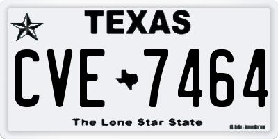 TX license plate CVE7464