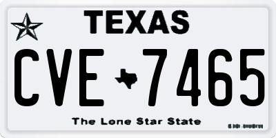 TX license plate CVE7465