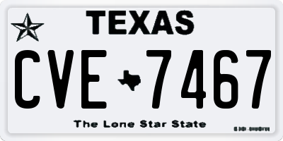 TX license plate CVE7467