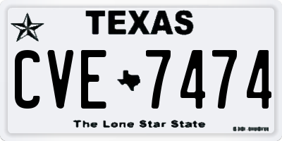 TX license plate CVE7474
