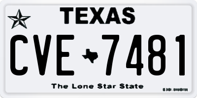TX license plate CVE7481