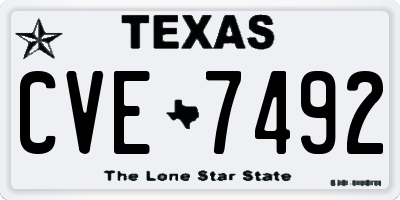 TX license plate CVE7492
