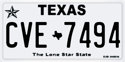 TX license plate CVE7494