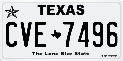 TX license plate CVE7496