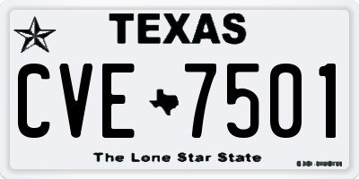 TX license plate CVE7501