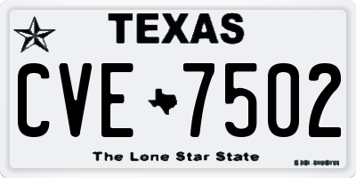 TX license plate CVE7502