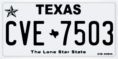 TX license plate CVE7503