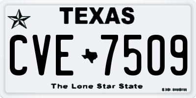 TX license plate CVE7509