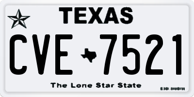 TX license plate CVE7521