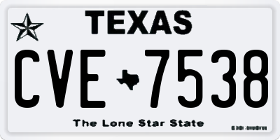 TX license plate CVE7538