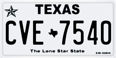 TX license plate CVE7540