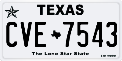 TX license plate CVE7543