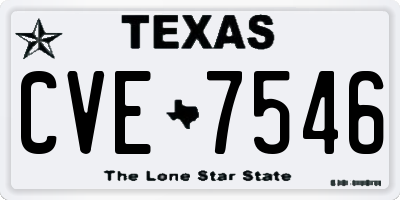 TX license plate CVE7546