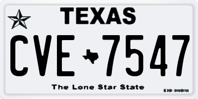 TX license plate CVE7547