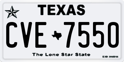 TX license plate CVE7550