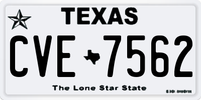 TX license plate CVE7562