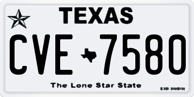 TX license plate CVE7580