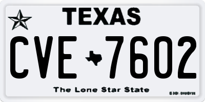 TX license plate CVE7602