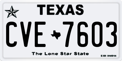TX license plate CVE7603