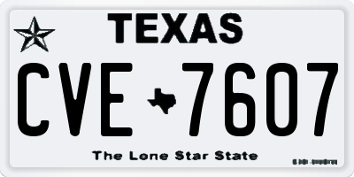 TX license plate CVE7607
