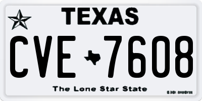 TX license plate CVE7608