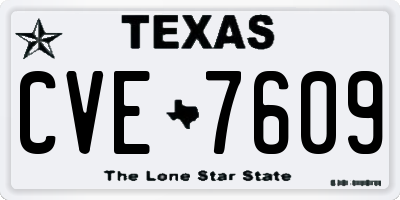 TX license plate CVE7609