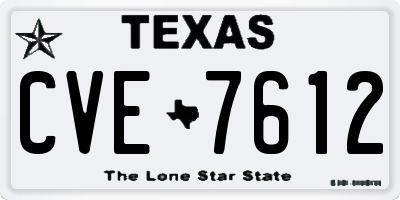 TX license plate CVE7612