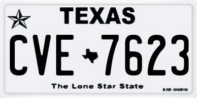 TX license plate CVE7623