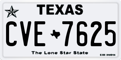 TX license plate CVE7625