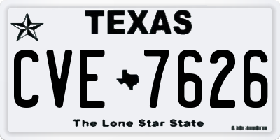 TX license plate CVE7626
