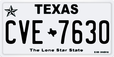 TX license plate CVE7630
