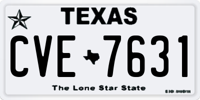 TX license plate CVE7631