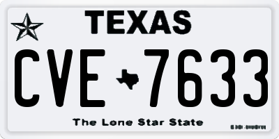 TX license plate CVE7633