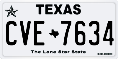 TX license plate CVE7634