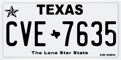 TX license plate CVE7635