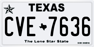 TX license plate CVE7636