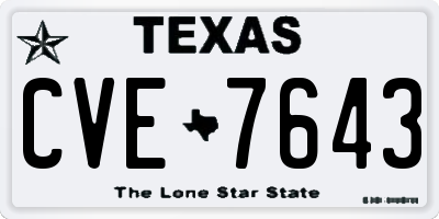 TX license plate CVE7643