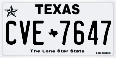 TX license plate CVE7647