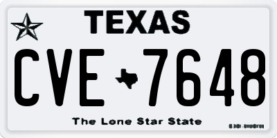 TX license plate CVE7648