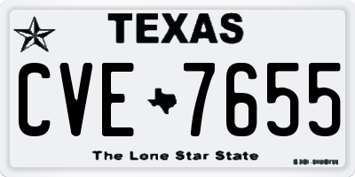 TX license plate CVE7655
