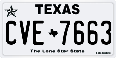 TX license plate CVE7663